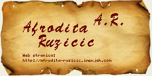 Afrodita Ružičić vizit kartica